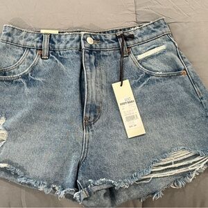 ROLLA'S Blue Distressed Jean Shorts High-Waisted